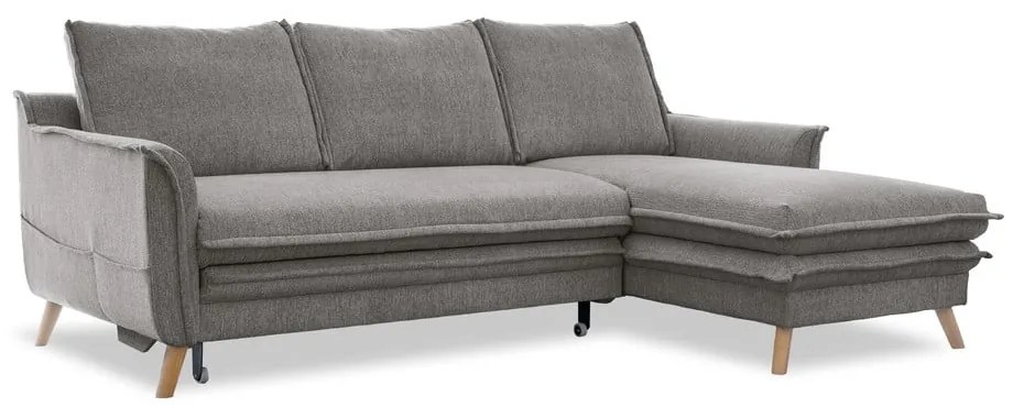 Szürke kinyitható sarokkanapé (jobb oldali) Charming Charlie – Miuform