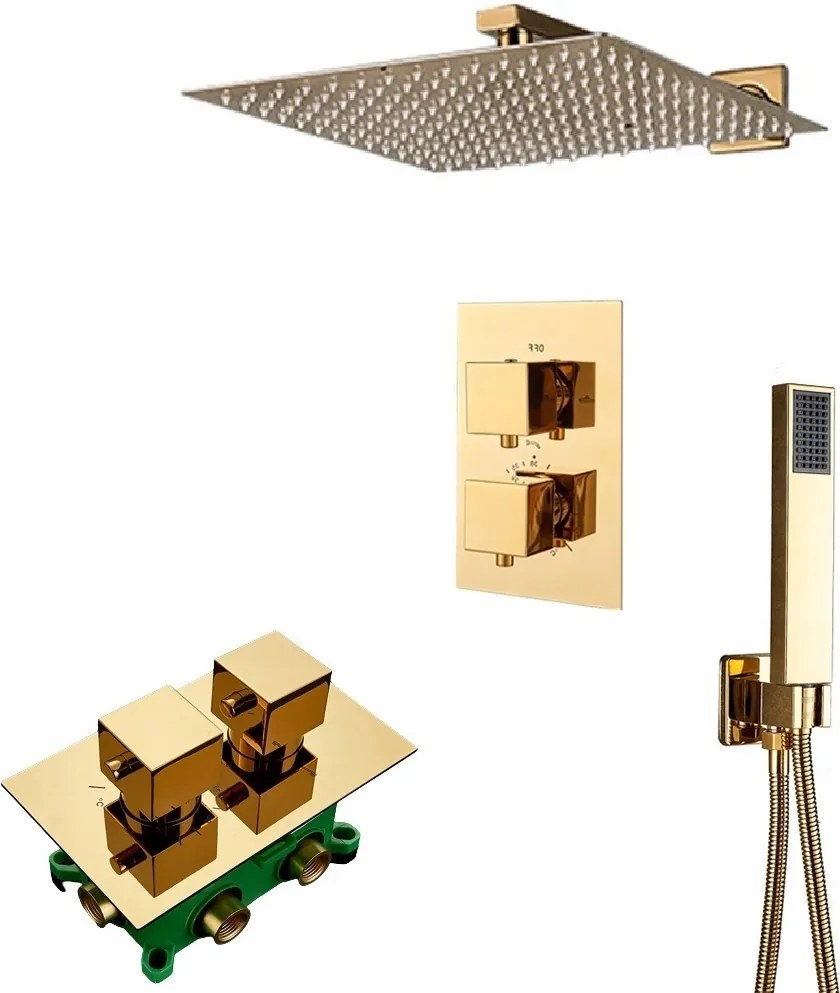 Zuhany csaptelep arany Termosztát -gold Poler 30