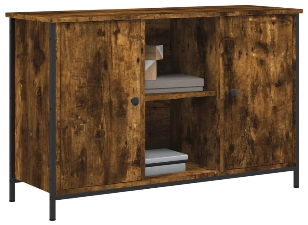 füstös tölgy színű szerelt fa TV-szekrény 100x35x65 cm