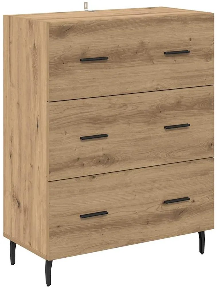 Magasfiú fiókkal 2 pcs Artisan tölgy Műanyag Fa és Üveg