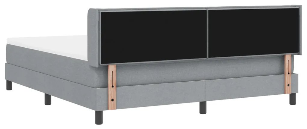 Boxspring Ágy Matraccal, Világosszürke, 180 x 200 cm, Szövet