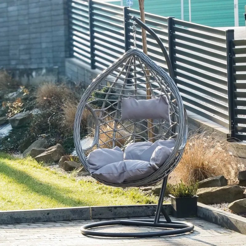 Szürke függőszék NORVIA állvánnyal