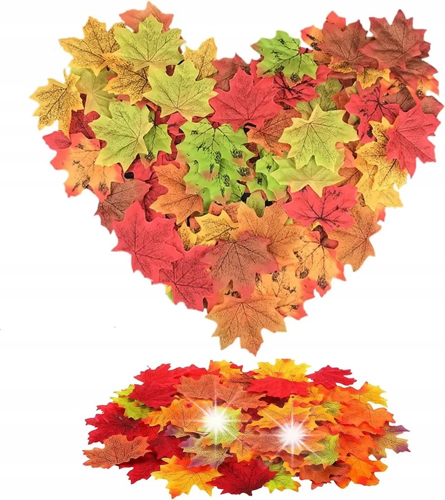 Mesterséges Levelek Őszi Juhar Levél Szett Színes Dekoráció Nagy 500DB