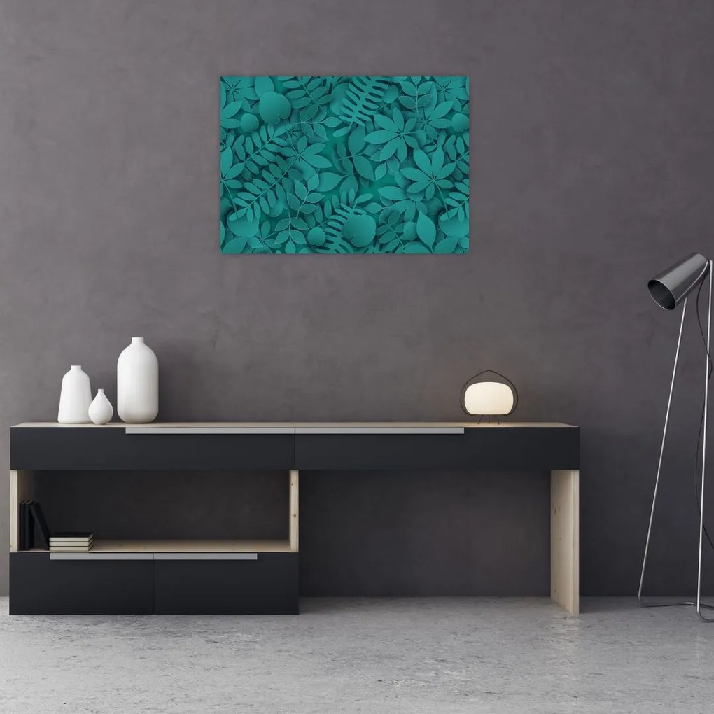 A levelek képe (üvegen) (70x50 cm)