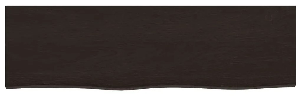 sötétbarna kezelt tömör tölgyfa fali polc 100x30x(2-6) cm