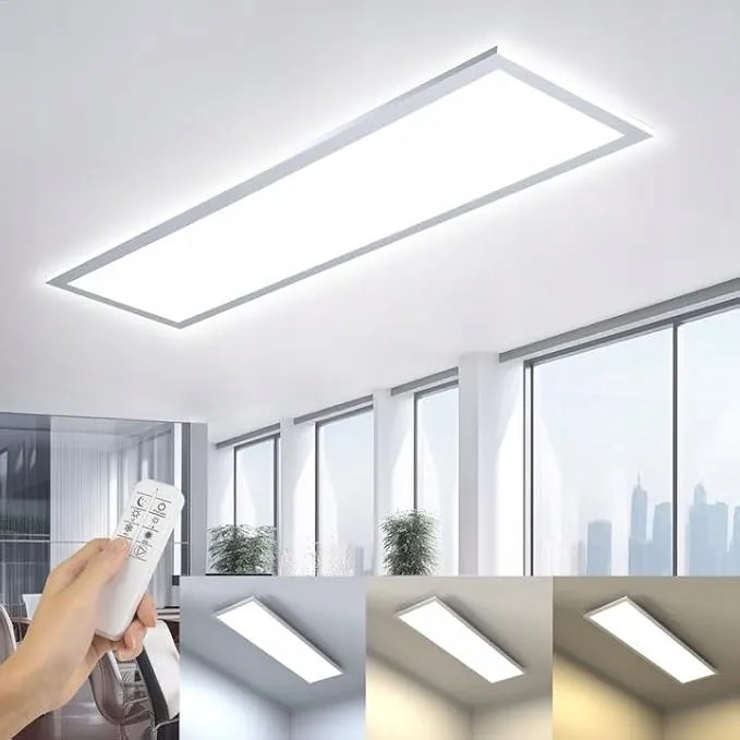 Led mennyezeti lámpa 100x25 cm 36W fényerőszabályozható távirányítóval 3000K-6000K