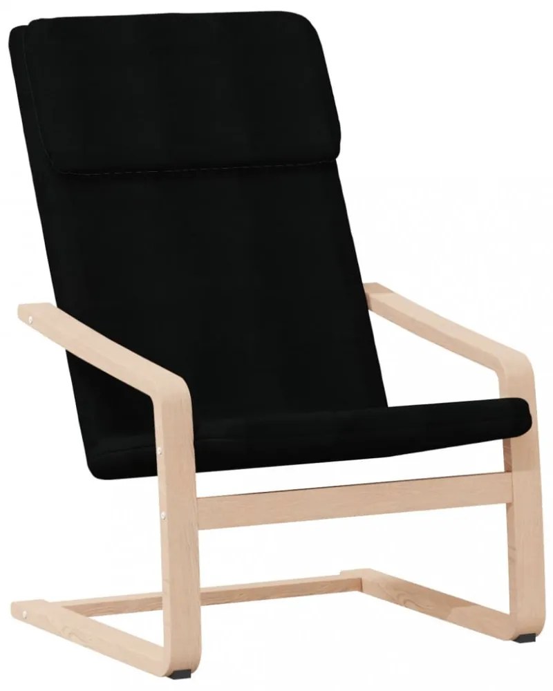 fekete szövet pihenőfotel lábtartóval