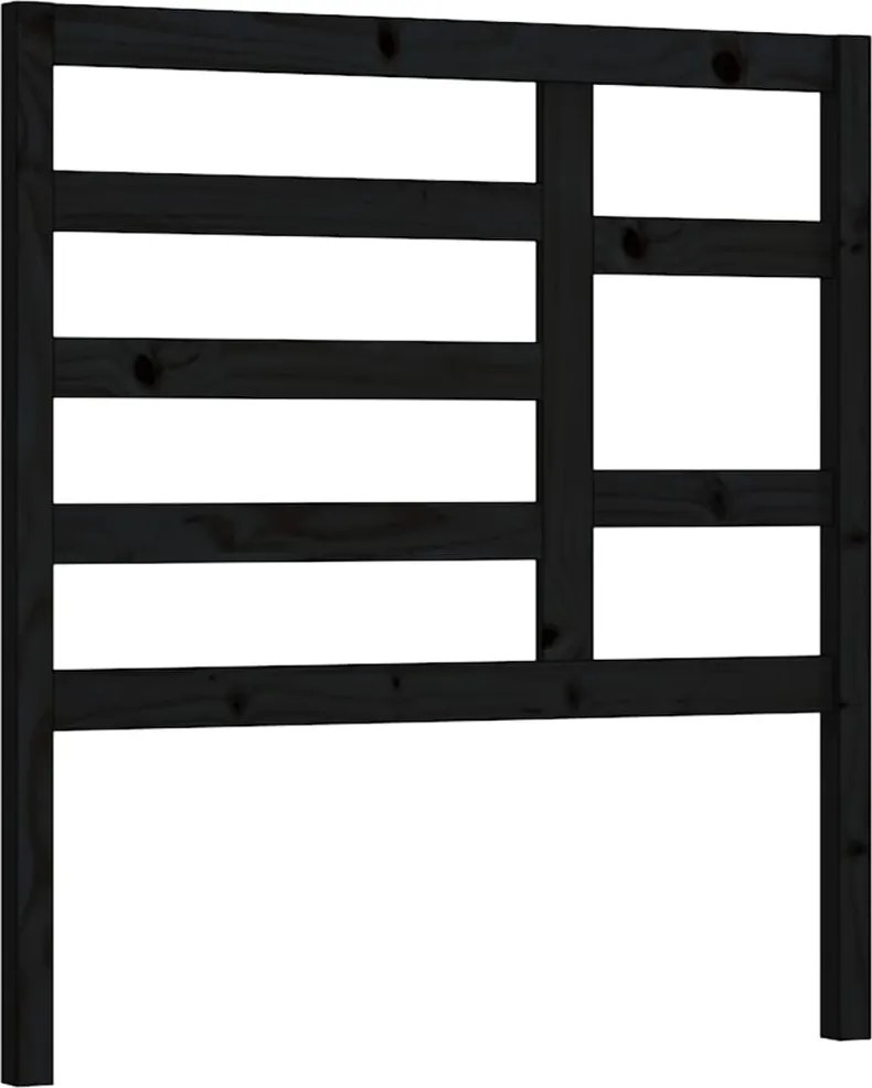 vidaXL fekete tömör fenyőfa ágyfejtámla 106 x 4 x 104 cm