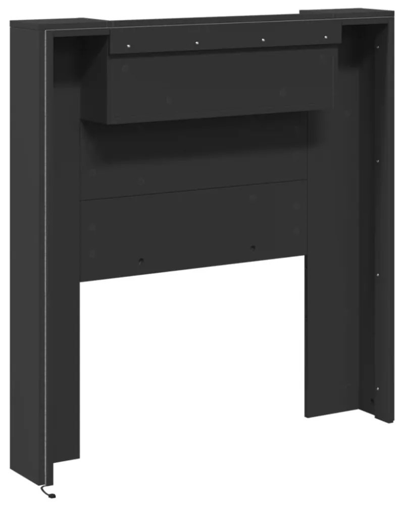 fekete áthidalószekrény LED-világítással 100 x 16,5 x 103,5 cm