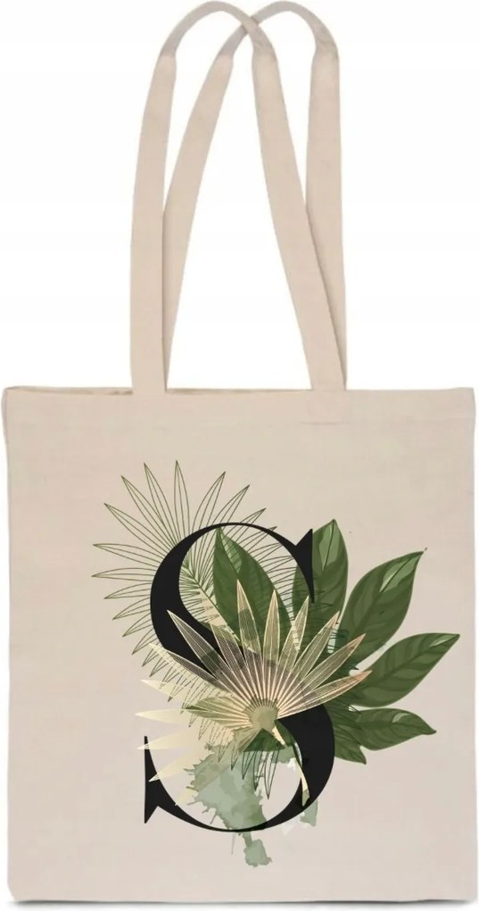 Öko Táska Pamut ekrü S Betűvel monogram Sylvia Sara TT_371_e