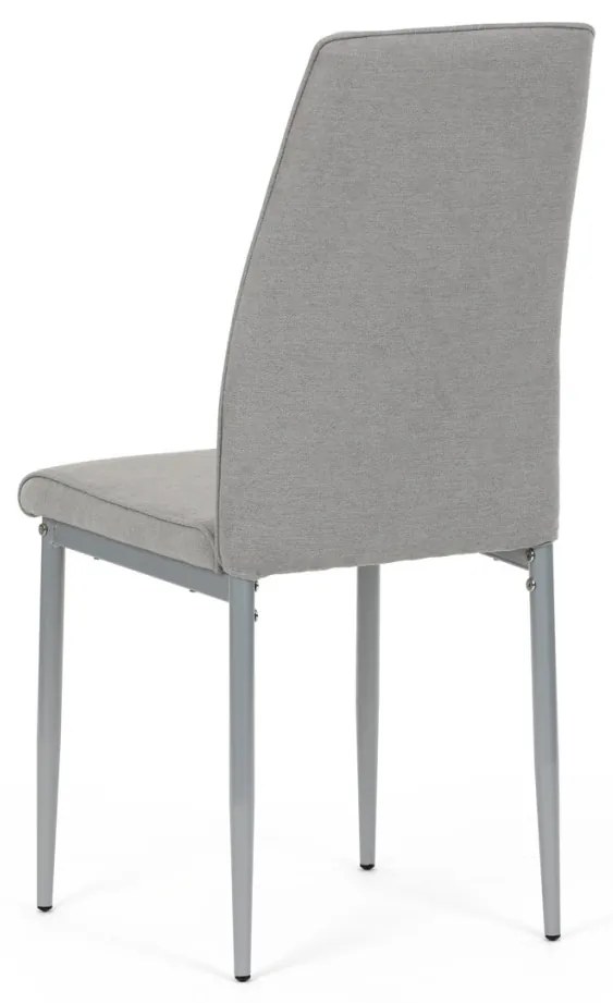 Scaun de sufragerie, tapițerie din material textil de culoarea trufei, picioare din metal gri