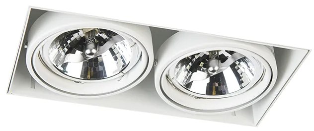 Süllyesztett spotlámpa fehér dönthető és forgatható G53 AR111 keret nélküli 2-lámpás - Oneon