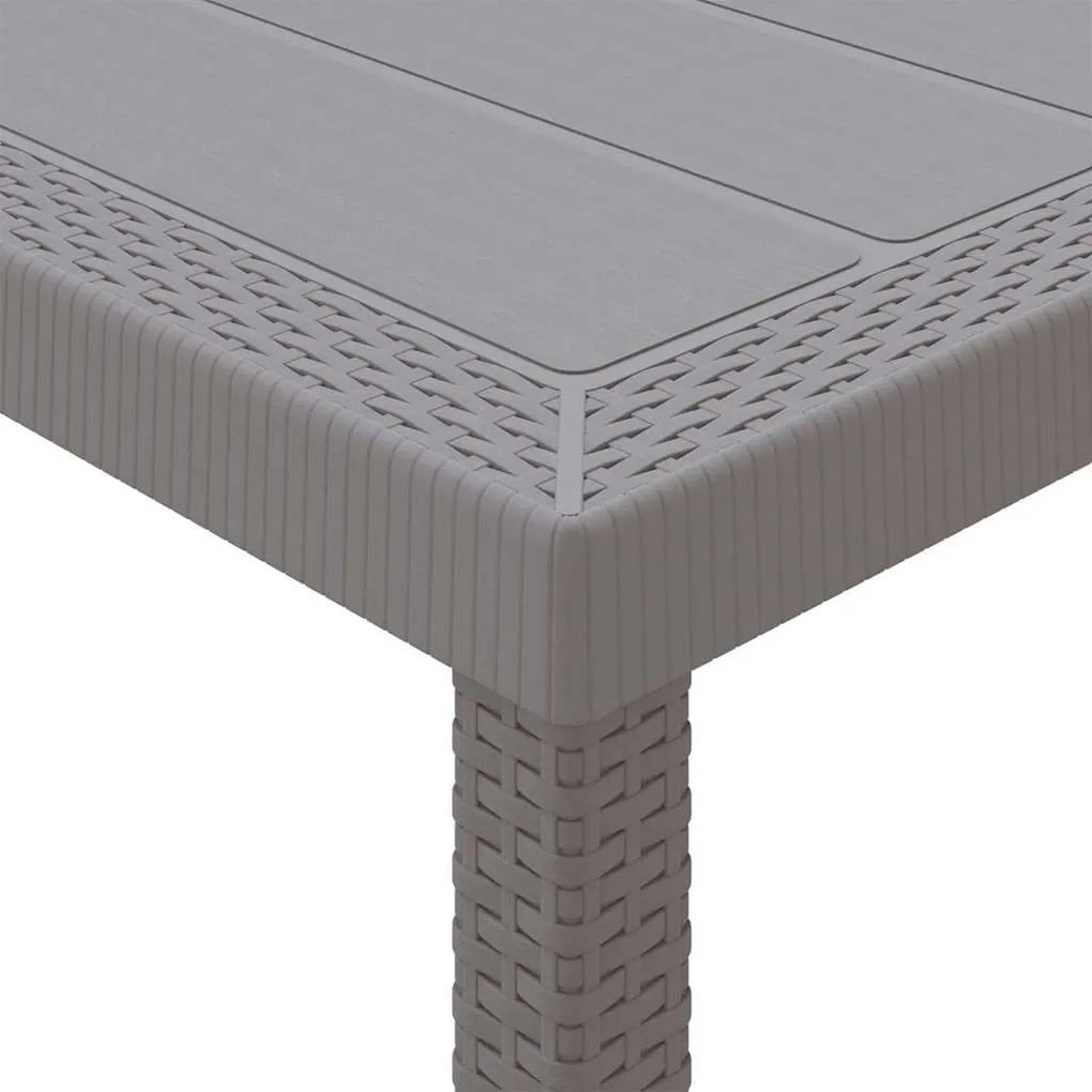 Kerti Asztal Világosszürke 400 x 100 x 73 cm polirattan