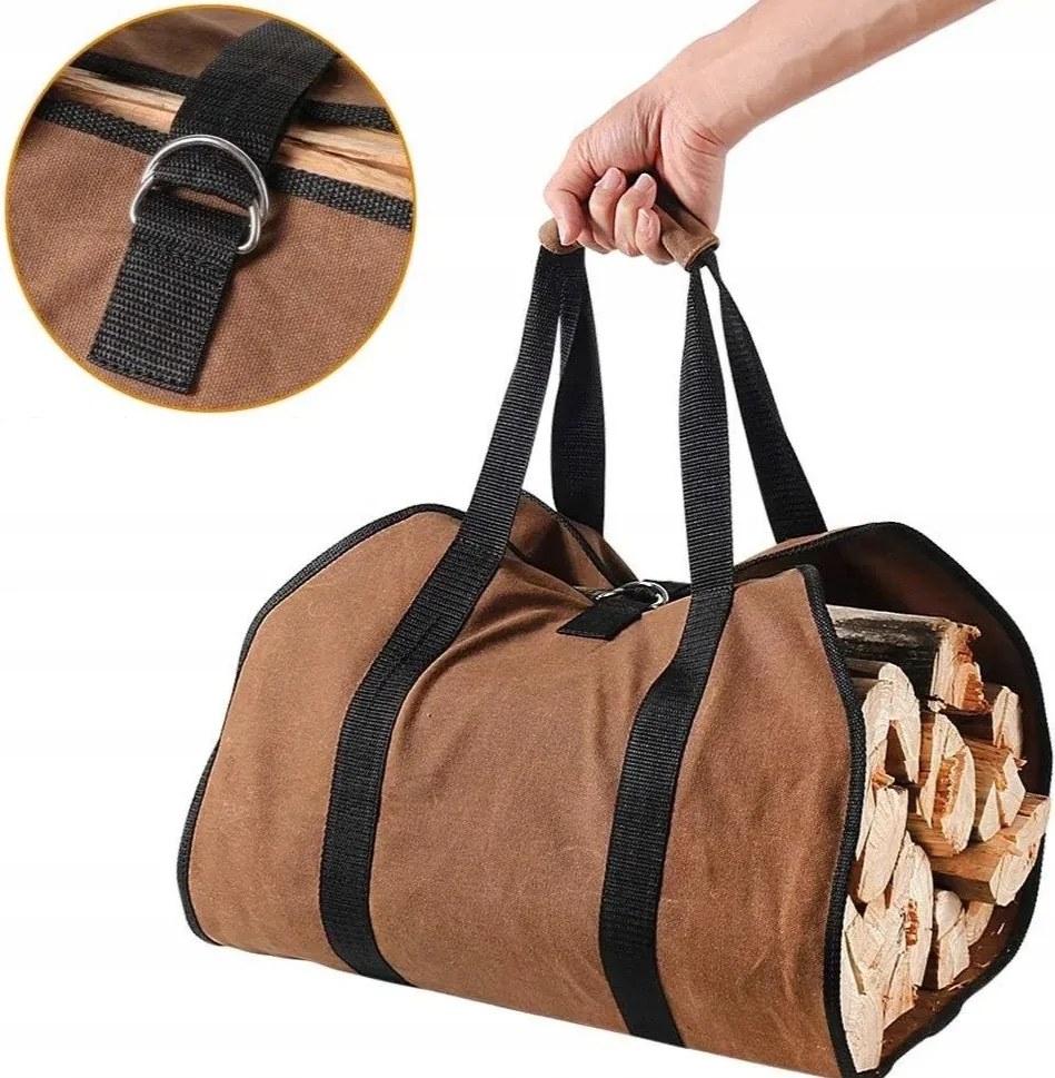 Tűzifa Tasak Hordozható Fa Kandalló Fa Hordozás XXL 900D