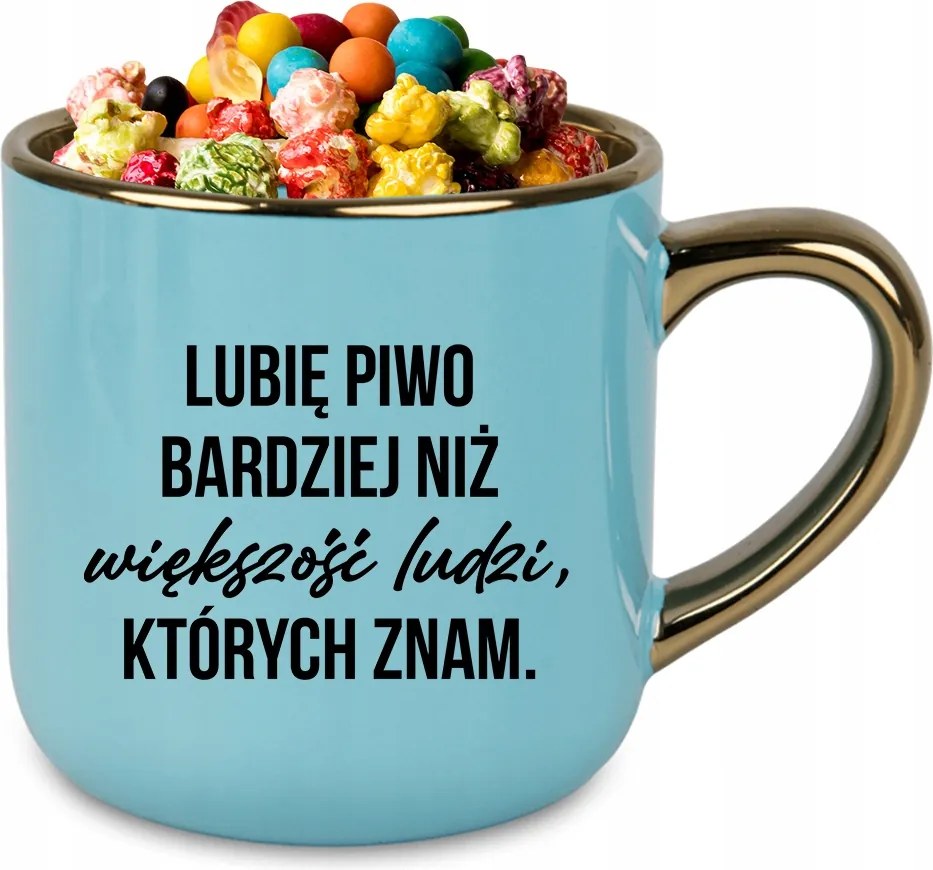 Bögre Elegant XXL Kék 400ml Kerámia Vicces Ajándék Szeretem A Sört