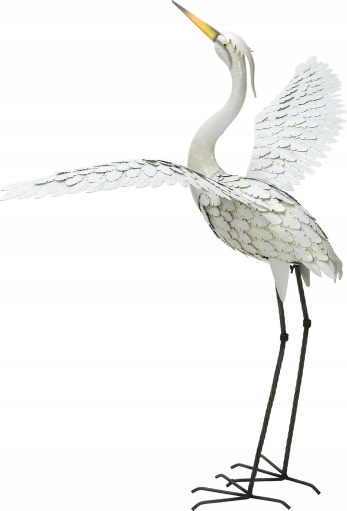 Kerti Daru Figura Nagy Fém Dekoratív Gólya A Kertbe 123CM