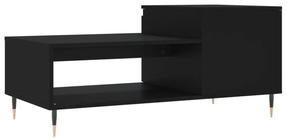 fekete szerelt fa dohányzóasztal 100 x 50 x 45 cm