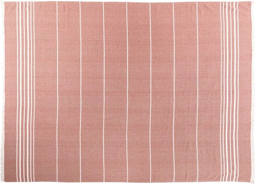 Terrakotta színű pamut takaró 150x200 cm Solene – Tiseco Home Studio