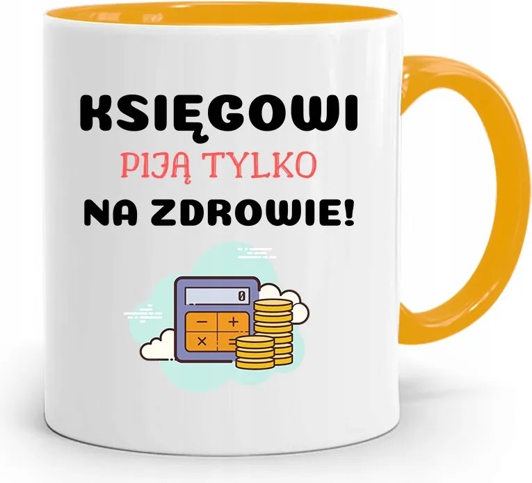 Sárga Bögre Ajándék Könyvelőnek, fényképes nyomattal