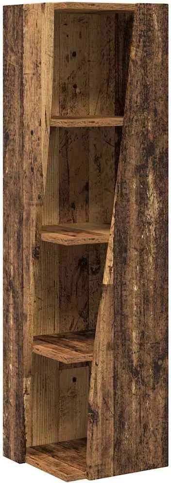 vidaXL Sarokszekrény Öreg fa 27,5x27x102cm Faanyag