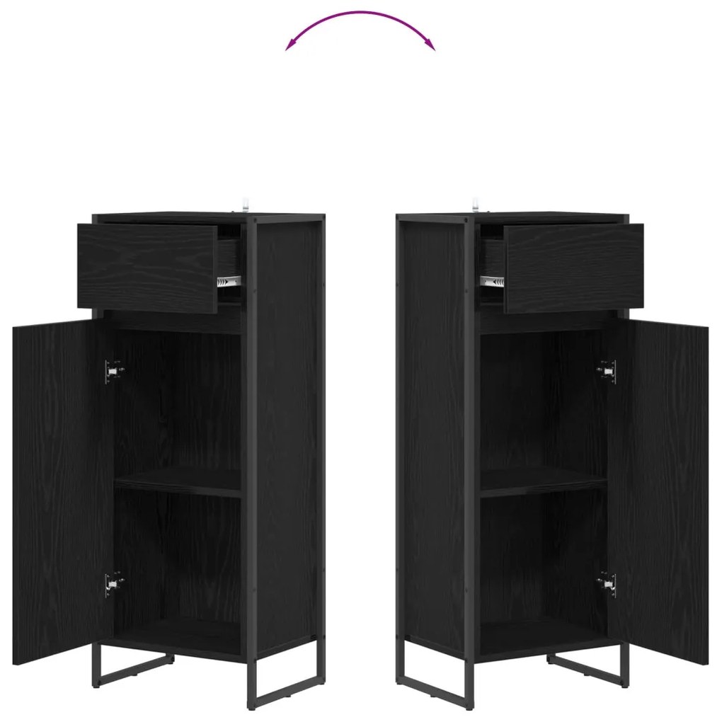 vidaXL Fürdőszoba Székény Fekete tölgy 40 x 30 x 100 cm Faanyag