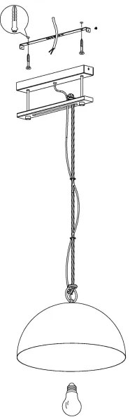 Eglo 43396 - HODSOLL függeszték kábellel 1xE27/40W/230V