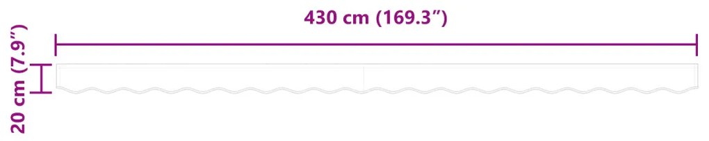 Napellenző Szemöldök 4,5 m-es Vázhoz Zöld és Sárga 4,3x0,2 m
