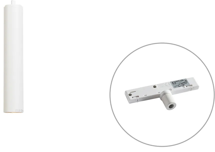 Design függőlámpa fehér 1 fázisú sínadapterrel - Slimline Tuba Small