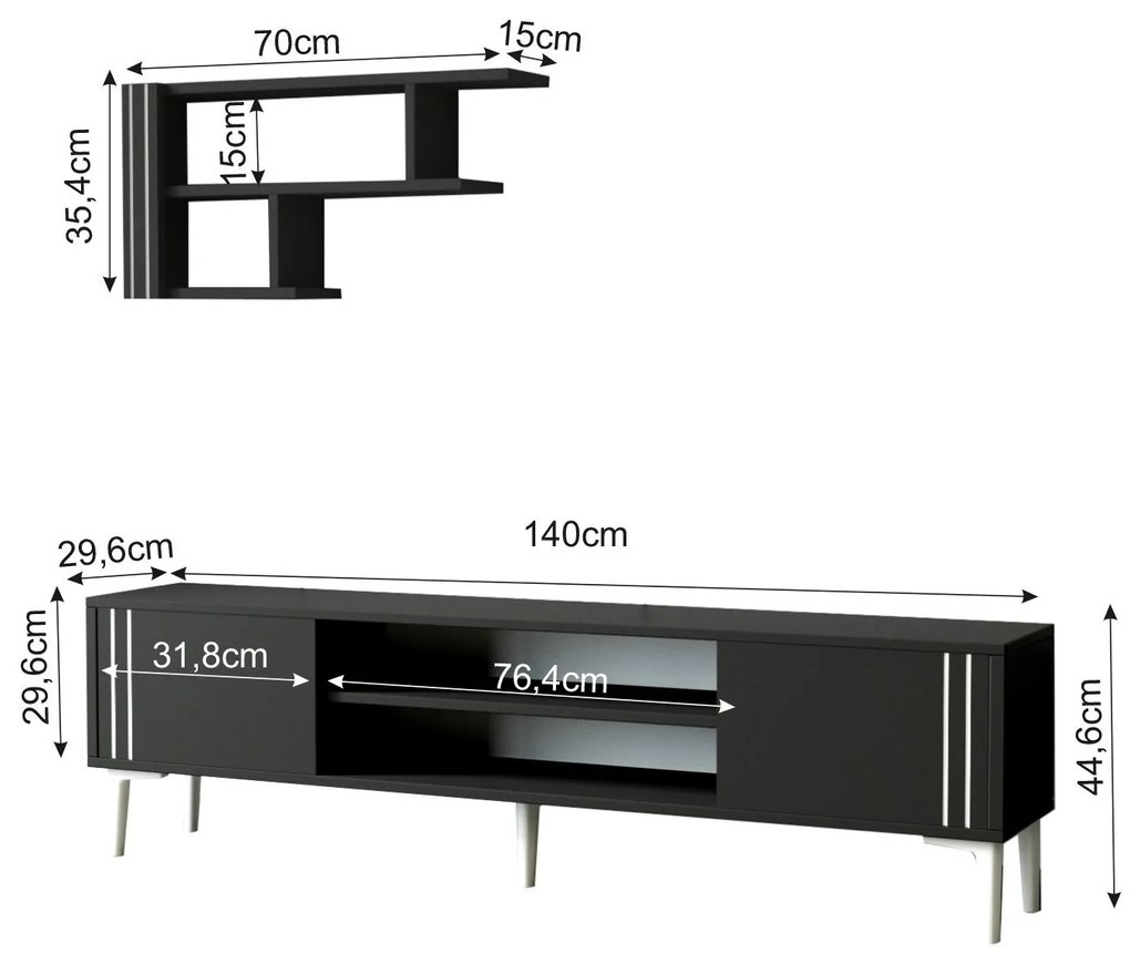 Nappali fal Snowden set (antracit) . 1102582