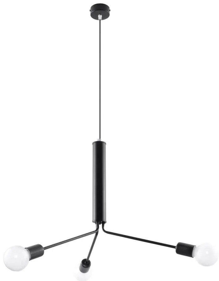 Fekete függőlámpa fém búrával ø 74 cm Donato – Sollux