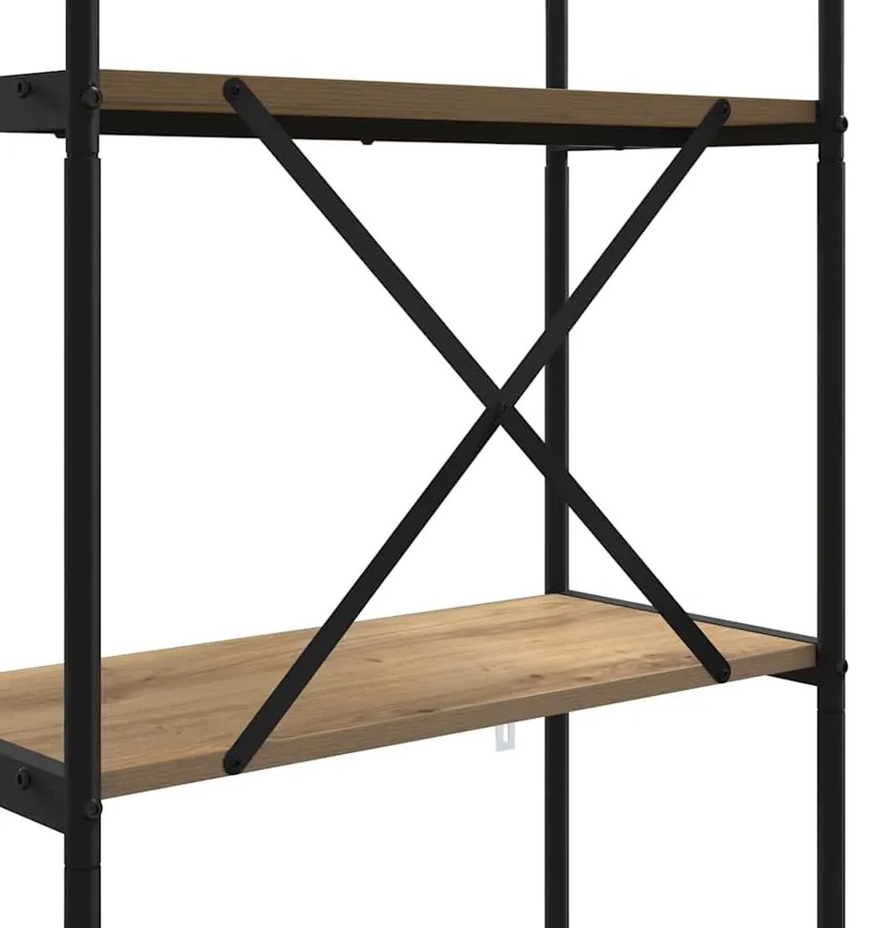 Könyvespolc kézműves tölgy 80 x 30 x 183 cm Faanyag