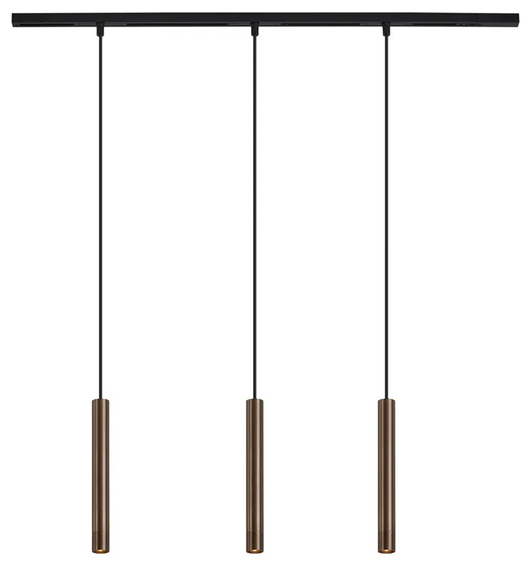 Modern sínrendszer 3 medálos lámpával, bronz, 1 fázisú - Slimline Keno
