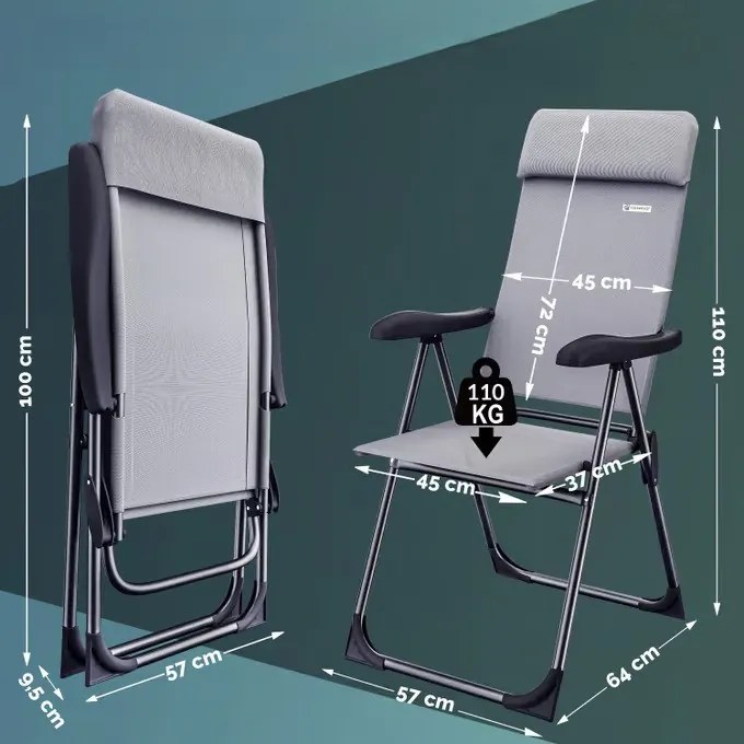 Deuba 4 darabos kempingszék szett - szürke