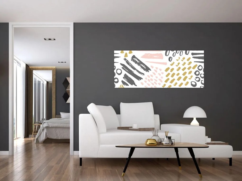 Kép - Absztrakt stroke-ok (120x50 cm)
