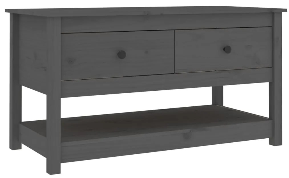 Szürke tömör fenyőfa dohányzóasztal 102 x 49 x 55 cm