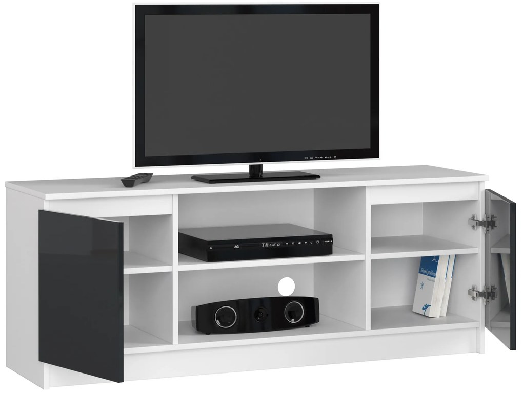 TV asztal Dariel  (fehér + fényes grafit). 1069773