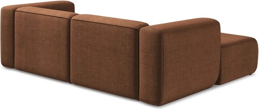 Terrakotta színű sarokkanapé (bal oldali-heverő résszel) Ekahi – Makamii