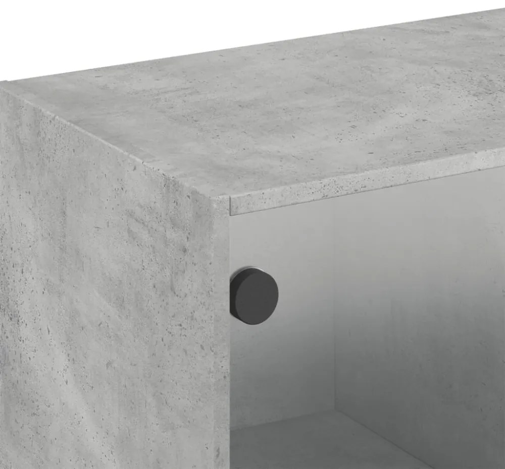 betonszürke faliszekrény üvegajtókkal 102 x 37 x 35 cm