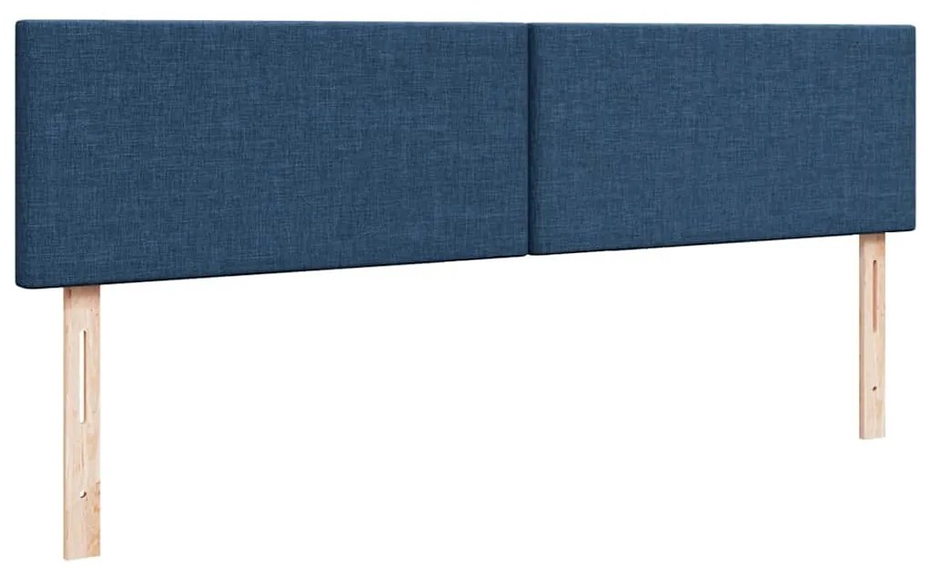 Ottomán ágykeret matraccal Kék 200x200 cm szövet