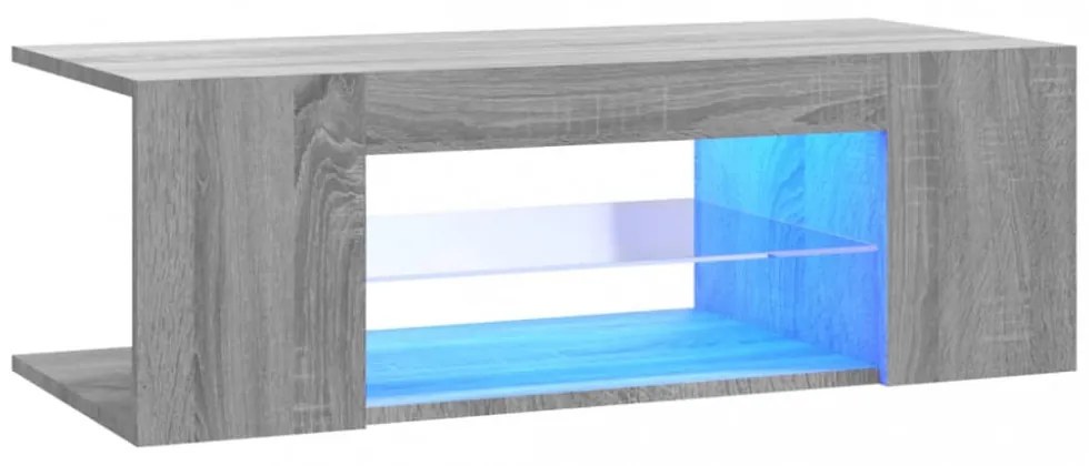 szürke sonoma színű LED-es TV-szekrény 90 x 39 x 30 cm