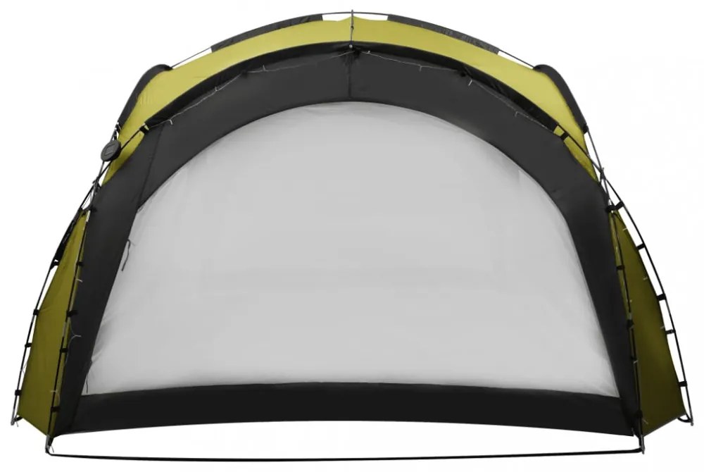 zöld rendezvénysátor LED-del és 4 oldalfallal 3,6 x 3,6 x 2,3 m