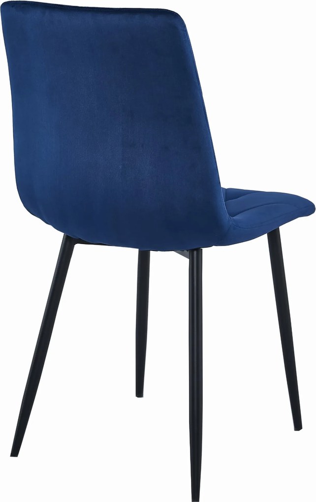 AKCIÓ Kék bársony étkezőszék LIBRA fekete lábakkal II. osztály