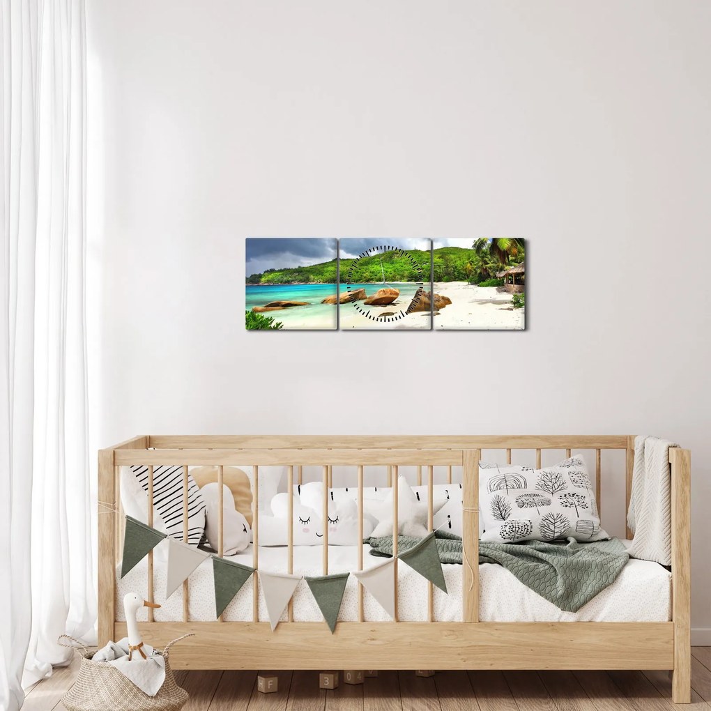 Kép - Takamaka, Seychelles (órával) (90x30 cm)