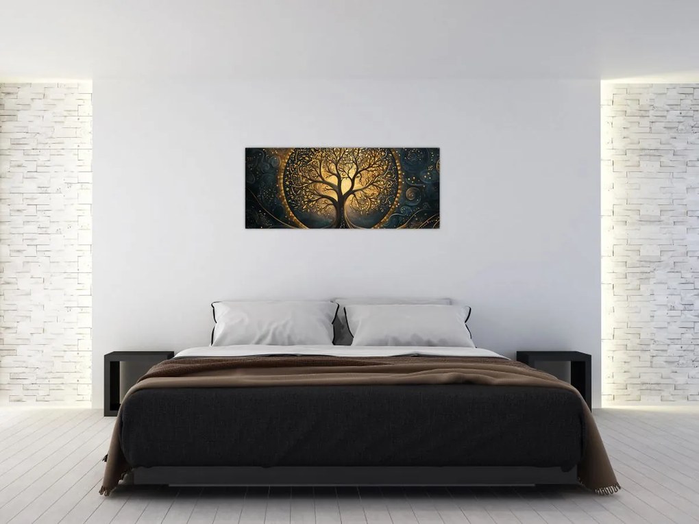 Kép – Arany aurájú fa (120x50 cm)