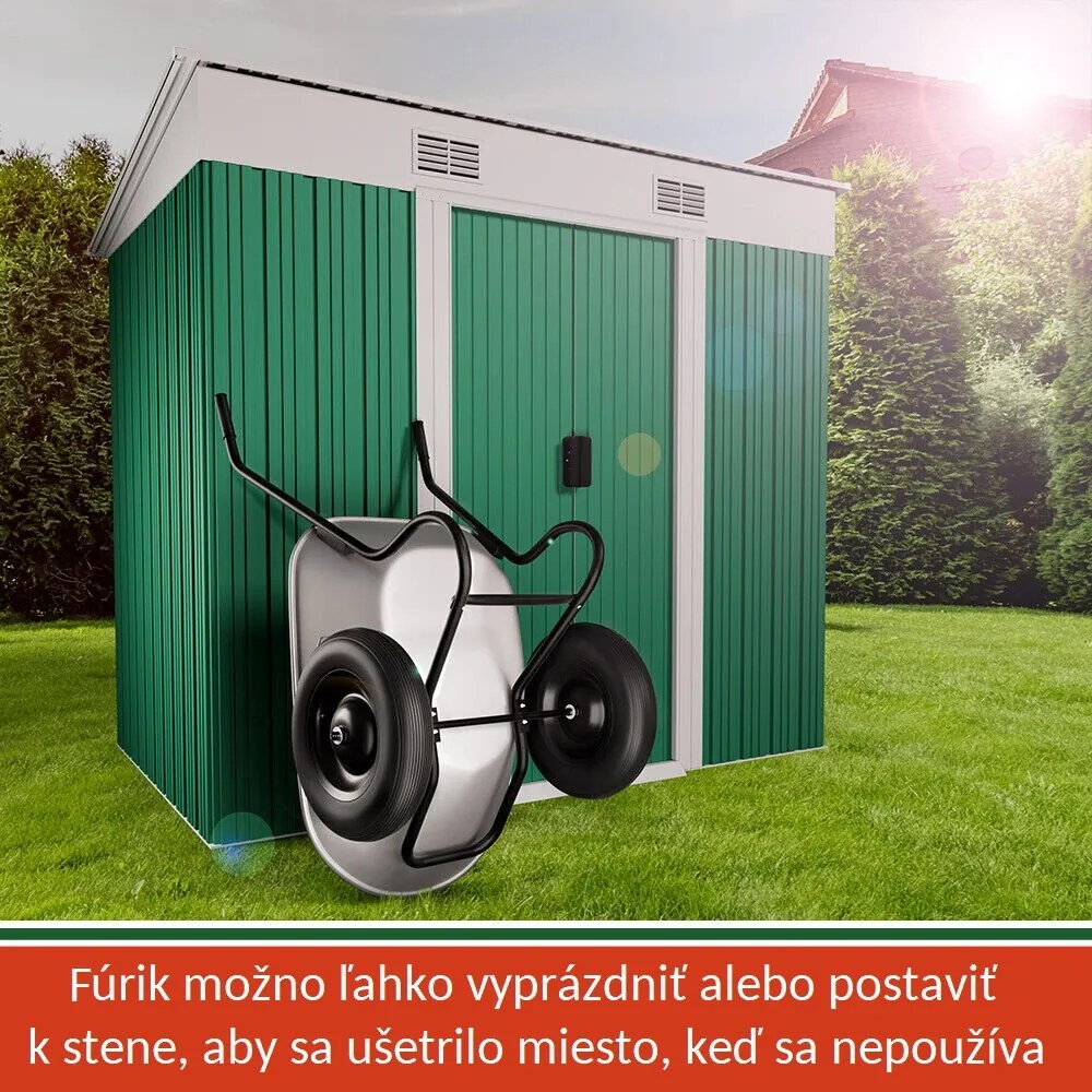 DAMO horganyzott talicska, max. kapacitás 100l/150kg, 2 gumiabroncs, ezüst/fekete