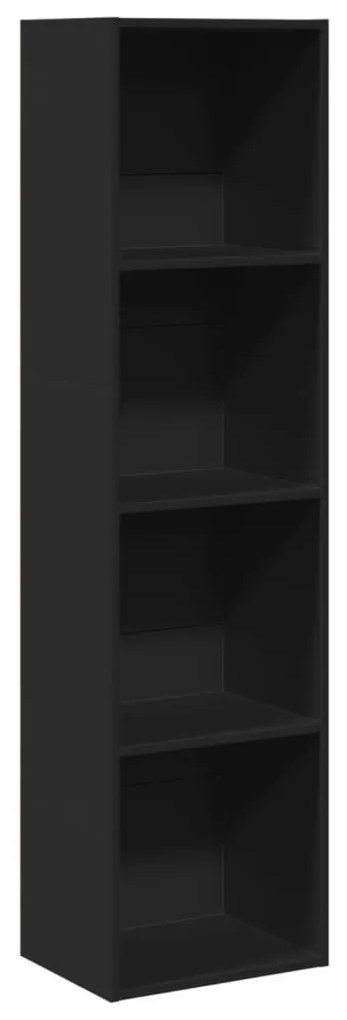 fekete szerelt fa könyvespolc 40 x 30 x 152 cm