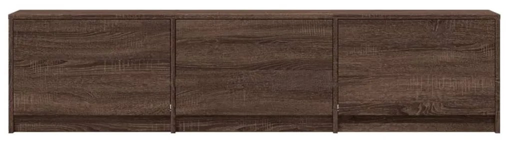 barna tölgy színű szerelt fa TV-szekrény LED-del 165x34x40 cm