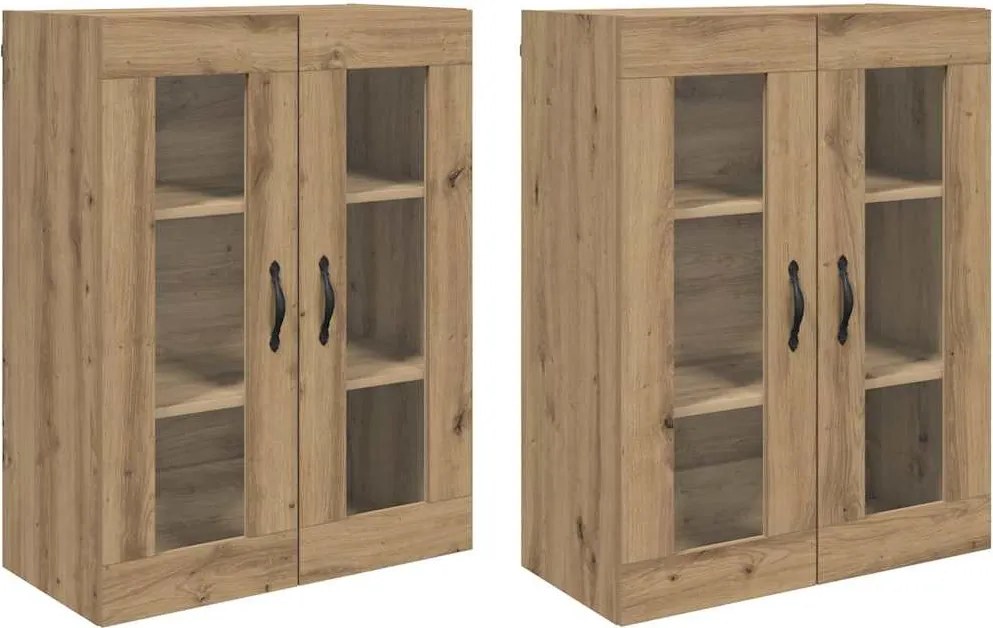 vidaXL Fali Szekrények 2 pcs Artisan tölgy 69,5 x 34 x 90 cm Faanyag