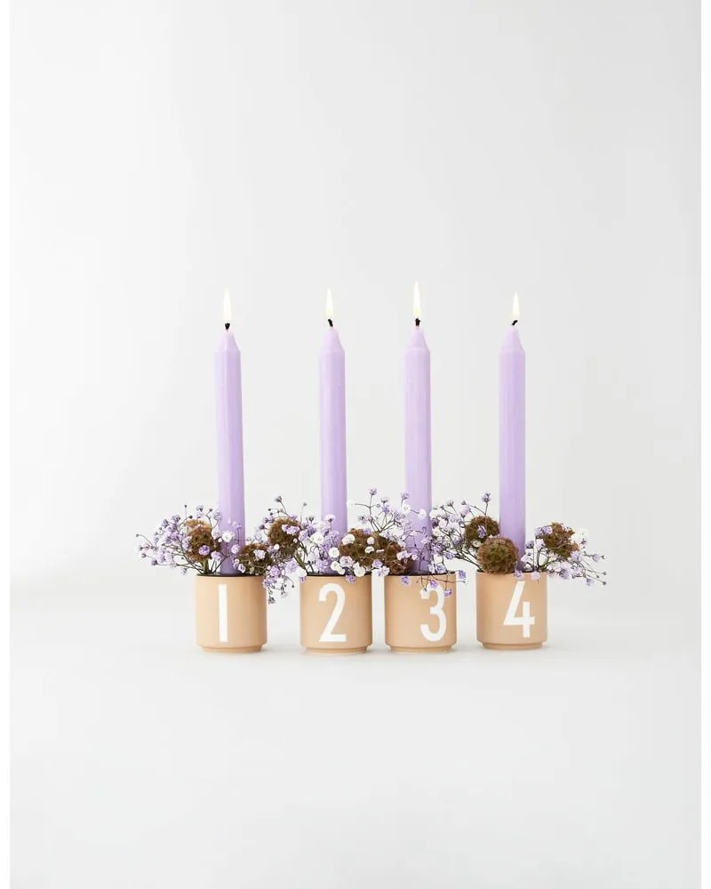 Porcelán gyertyatartó készlet 4 db-os Mini - Design Letters
