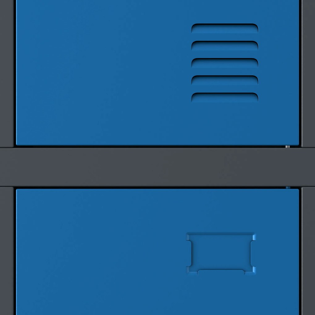 Fémöltözőszekrény – IGOR 6 ajtós szekrény, 900 x 1850 x 450 mm, antracit-kék